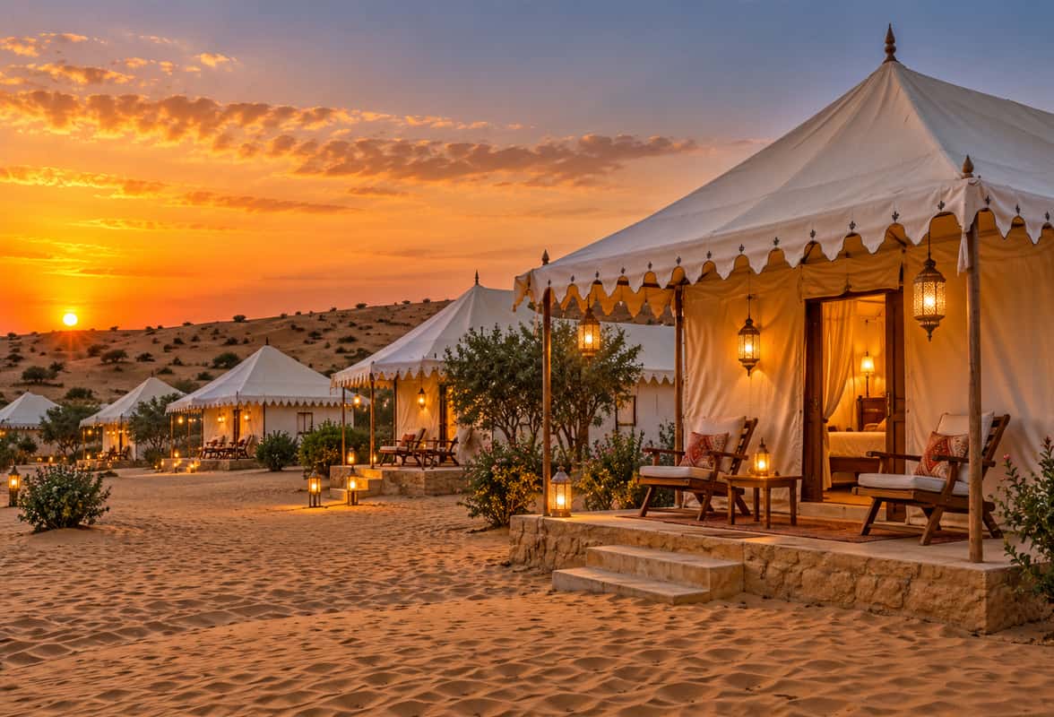 Sunset over Sam Sand Dunes, Jaisalmer