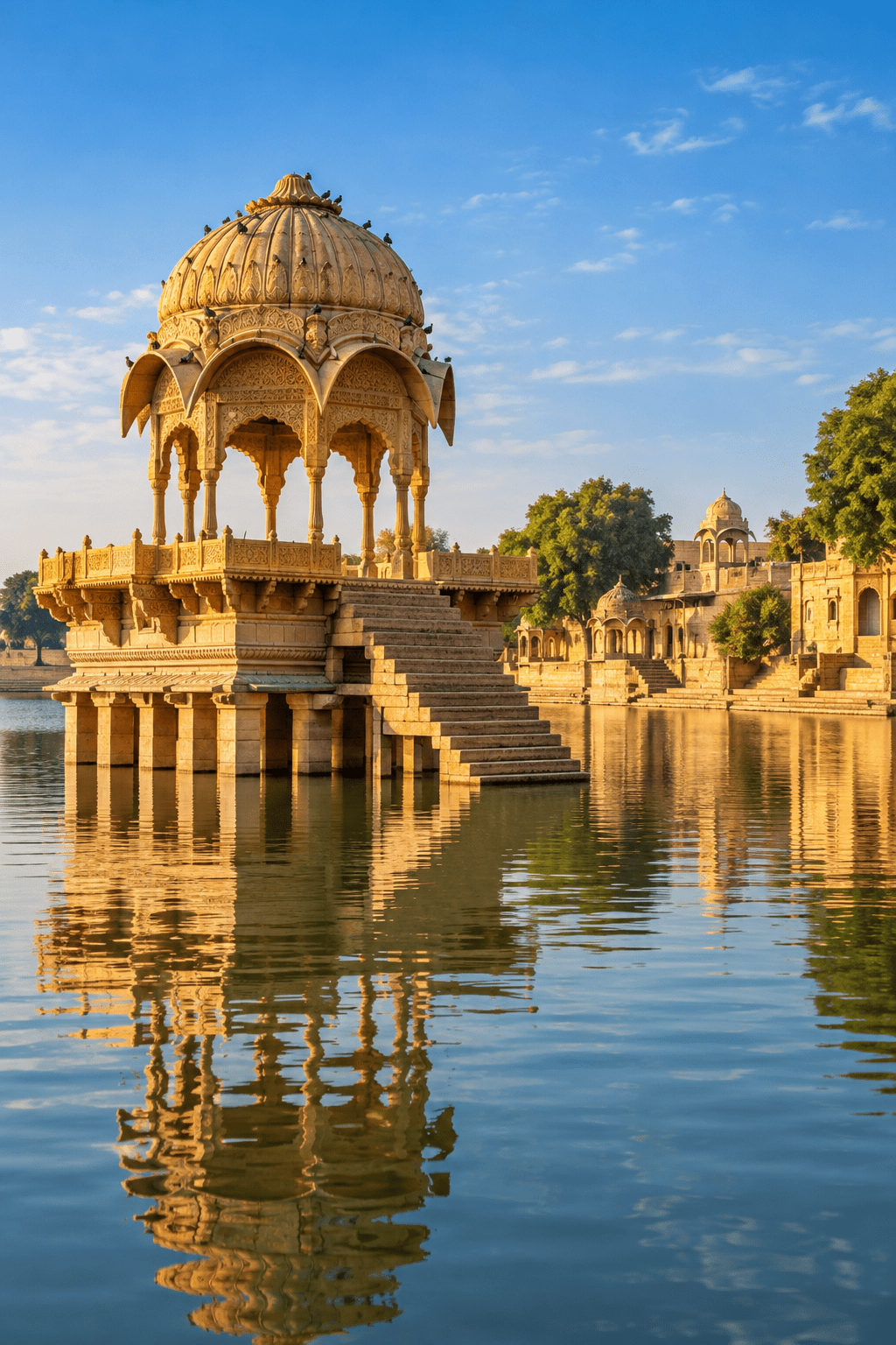 Gadisar Lake with temples and ghats, Jaisalmer