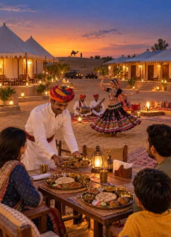 Guests from Gujarat on a Jaisalmer desert tour