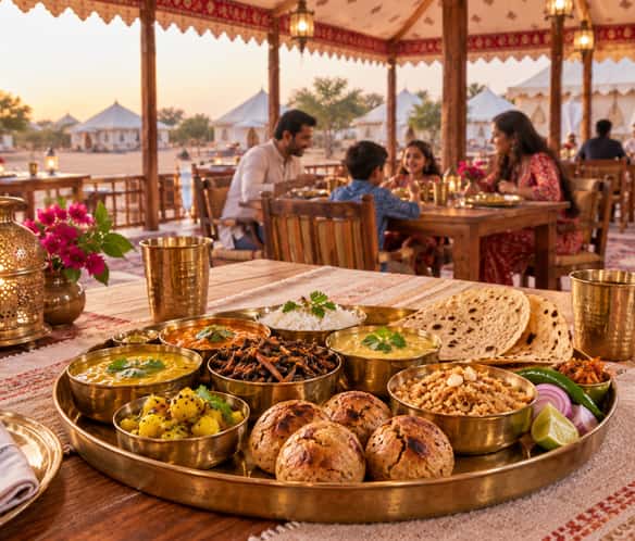 Pure vegetarian restaurant at Shree Desert Camp, Jaisalmer