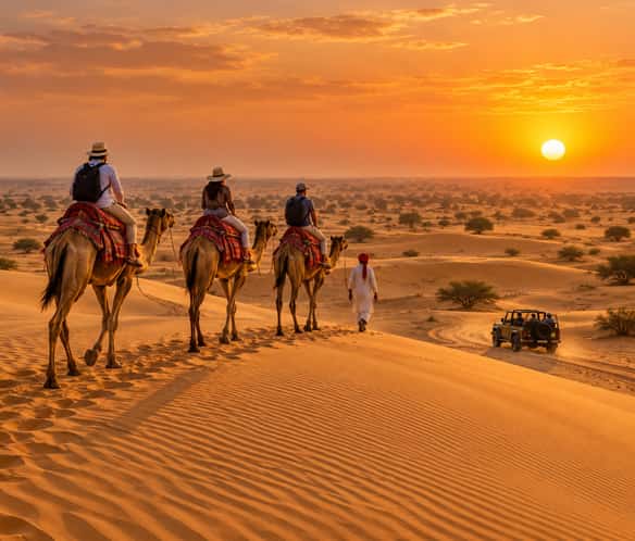 Camel and jeep safari on Sam Sand Dunes, Jaisalmer