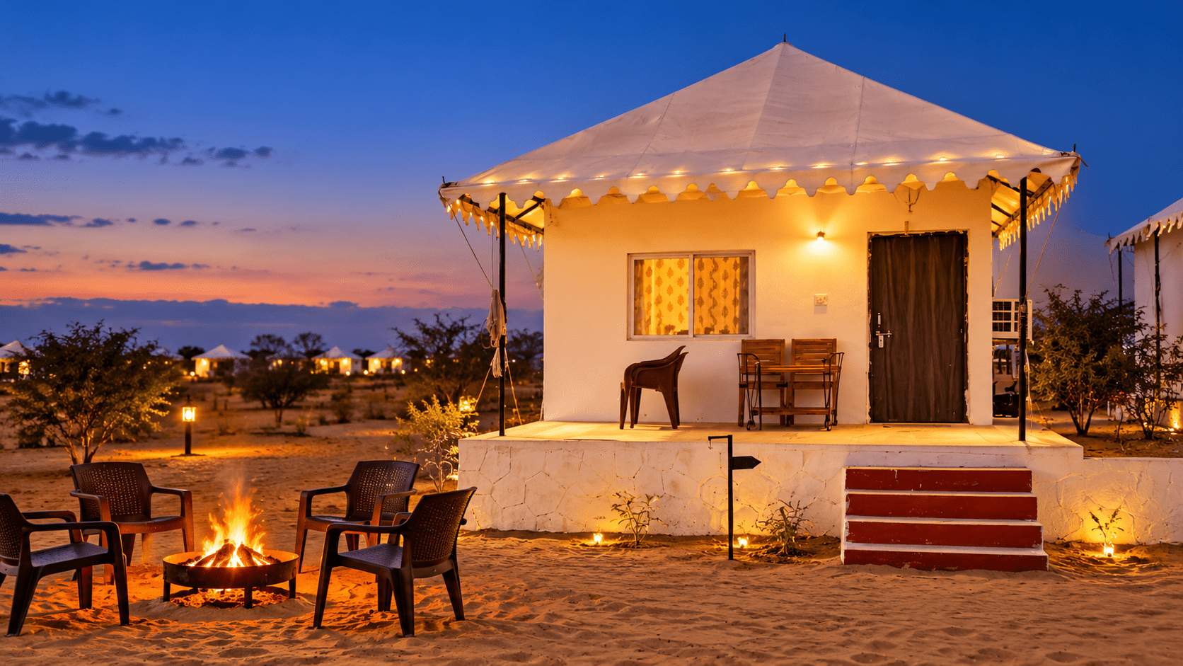 Grand Luxury Swiss Cottage with AC at Shree Desert Camp, Jaisalmer, photo 4